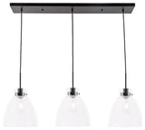 Elegant Lighting LD5030D42 Frey 3 Light 43"W Linear Pendant - Black