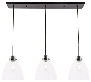 Elegant Lighting LD5030D42 Frey 3 Light 43"W Linear Pendant - Black