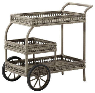 Product shot on a pure white background showing the full antique trolley.