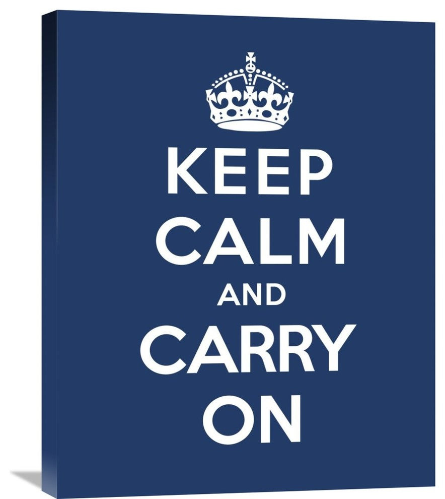 "Keep Calm and Carry On - Blue" Artwork, 22"x28"