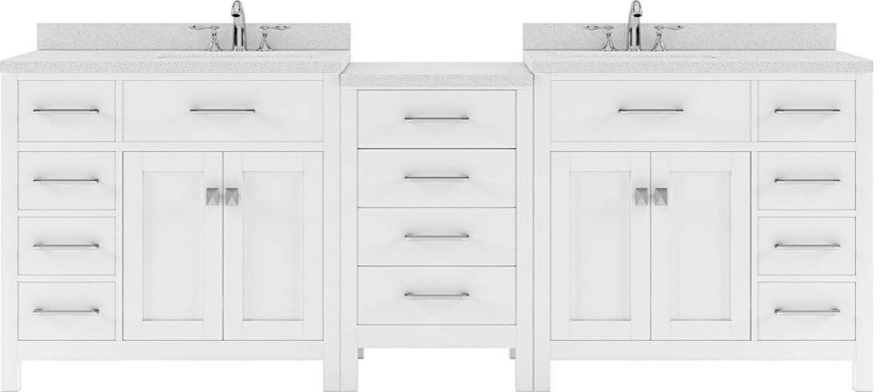 Caroline Parkway 93" Double Bathroom Vanity Set in White