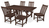 POLYWOOD Vineyard 7-Piece Rustic Farmhouse Side Chair Dining Set
