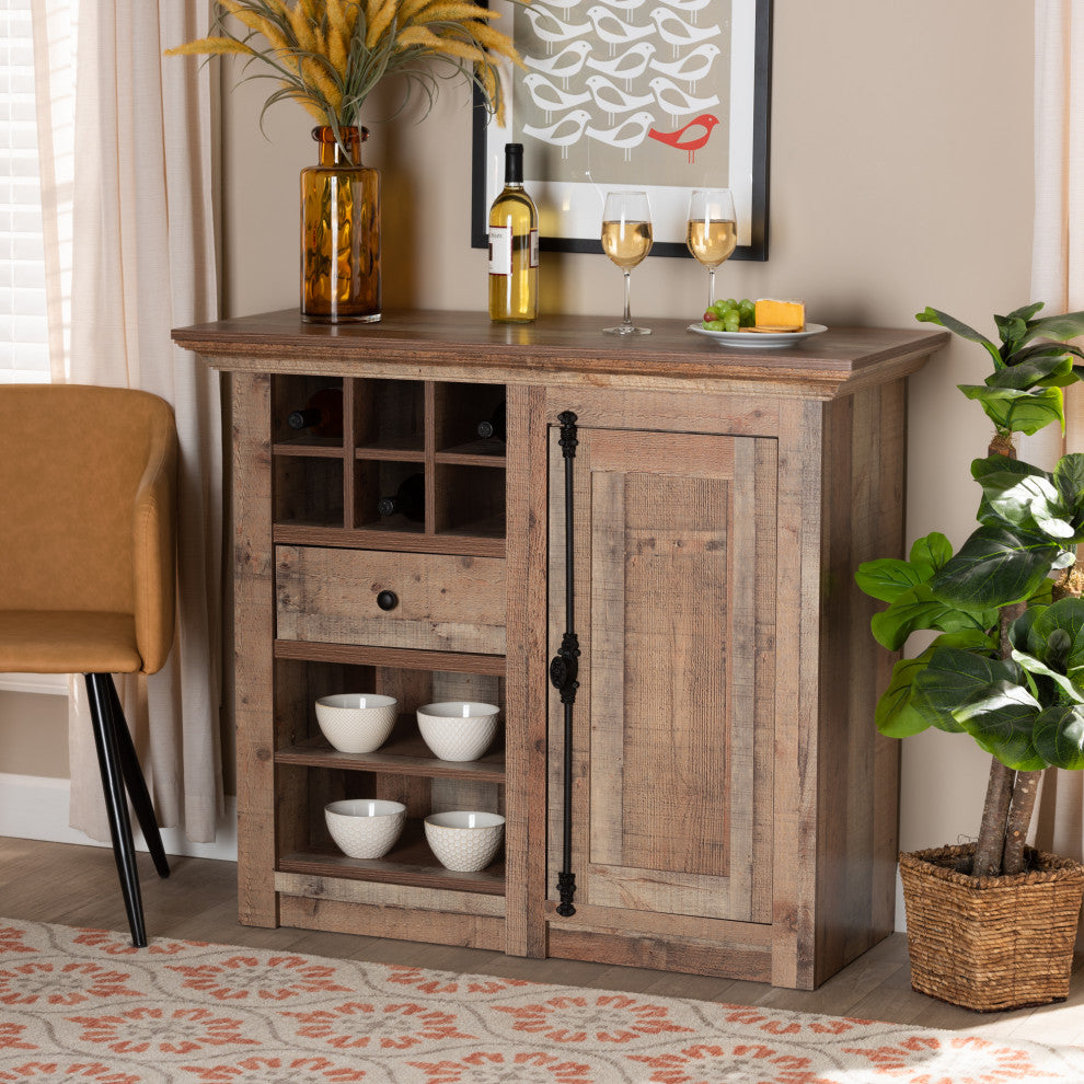 Ladera Modern Farmhouse Oak Effect Dining Room Sideboard Buffet