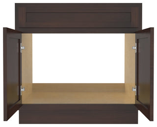 Vanity Art Vanity Base Cabinet, No Top, 33", Brown