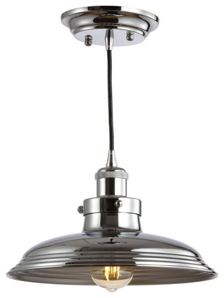 Felix 11" Adjustable Industrial Metal LED Pendant, Chrome