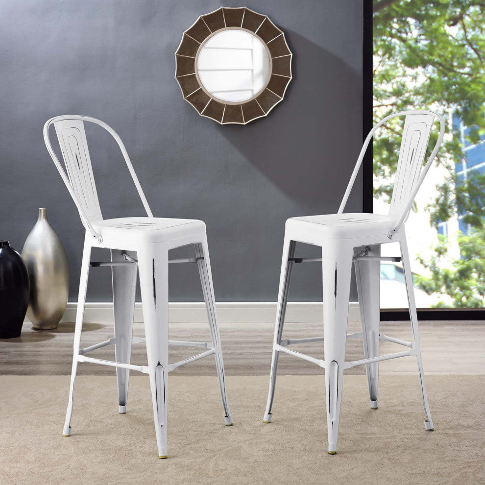 White Promenade Bar Side Stool