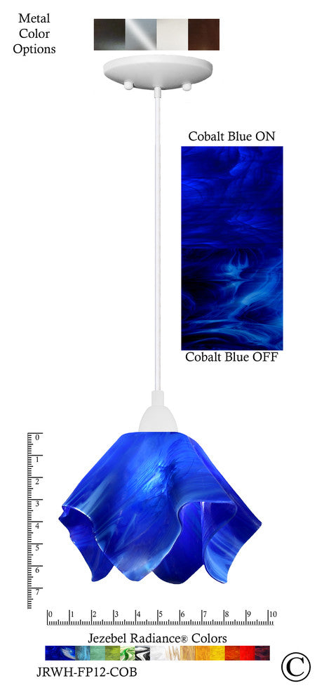 Jezebel Radiance Flame Small Pendant, Cobalt Blue