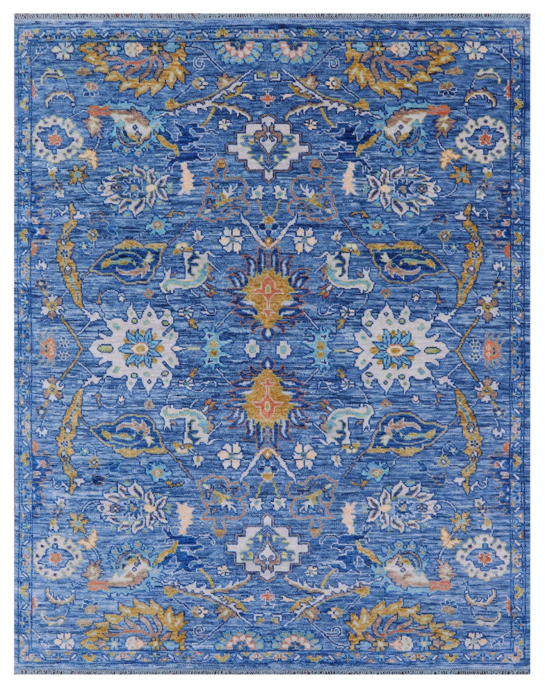 8' 0" X 10' 1" Handmade Turkish Oushak Wool Rug - Q14970