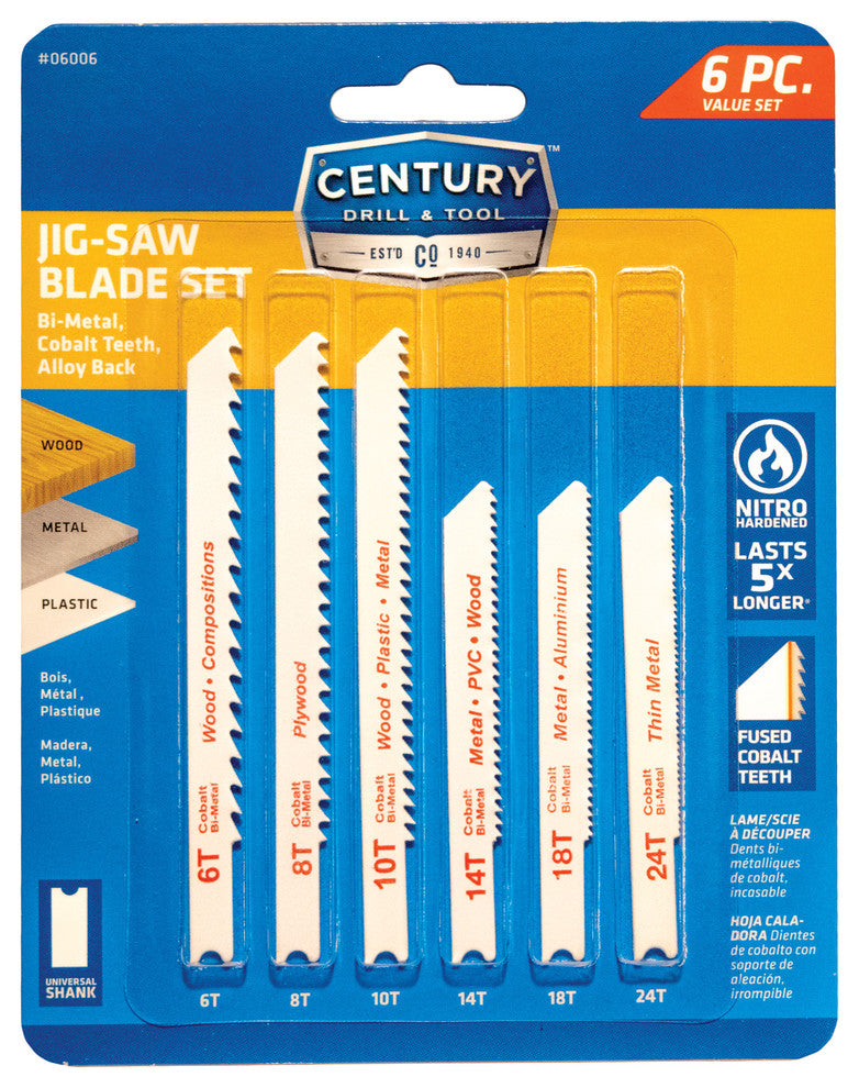 Bi-Metal Jig Saw Blades, Set of 6