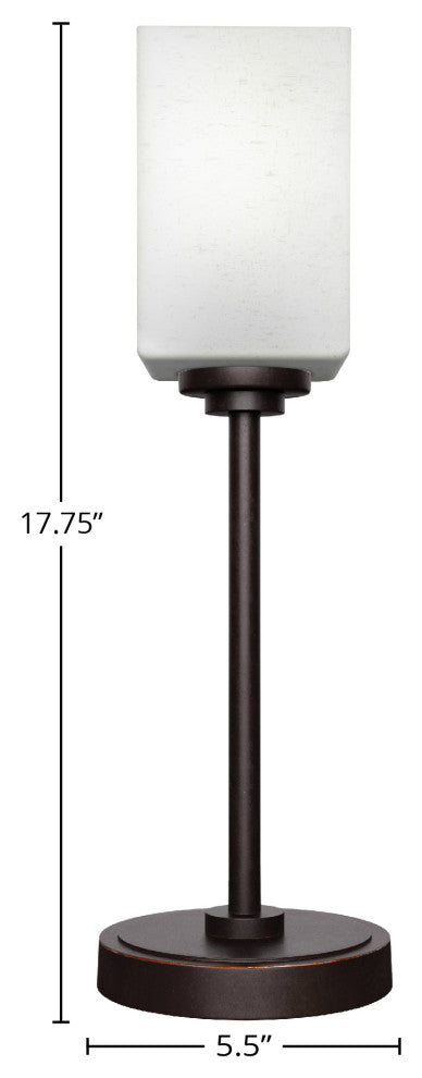 Luna 1-Light Table Lamp, Dark Granite/Square White Muslin