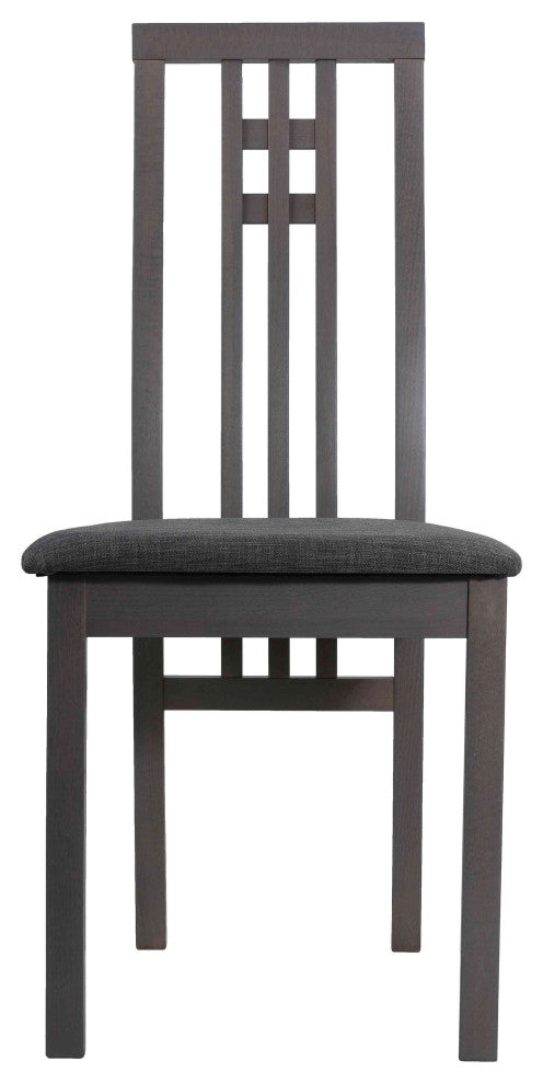 Cortesi Home Paris Dining Chair in Charcoal Fabric, Gray, Set of 2