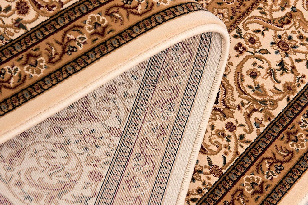 Rug Branch Traditional Persian Cream Black Indoor Area Rug - 5'x7'