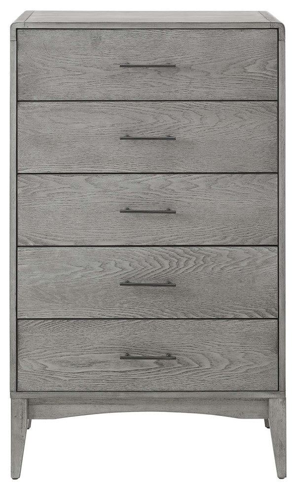 Platform Bed Chest Nightstand Set, Queen Size, Wood, Gray, Modern