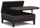 Dover Lift Top Coffee Table Storage Ottoman, Distressed Brown