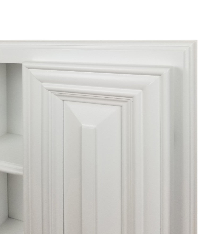 Hyacinth Wood Recessed Double Toilet Paper Holder With Cabinet 14x16.25, White Enamel