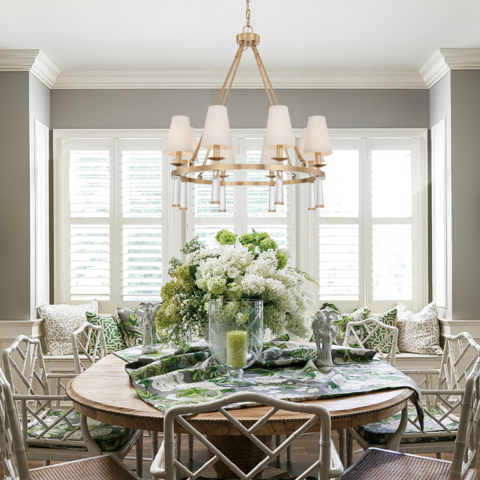 Crystorama Lighting Group 8867 Baxter 8 Light 32"W Chandelier - Aged Brass