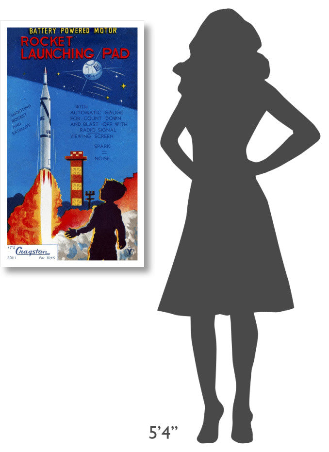 "Rocket Launching Pad" Digital Paper Print by Retrorocket, 22"x38"