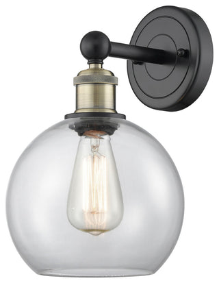 Athens 1-Light 8" Sconce, Black Antique Brass, Clear