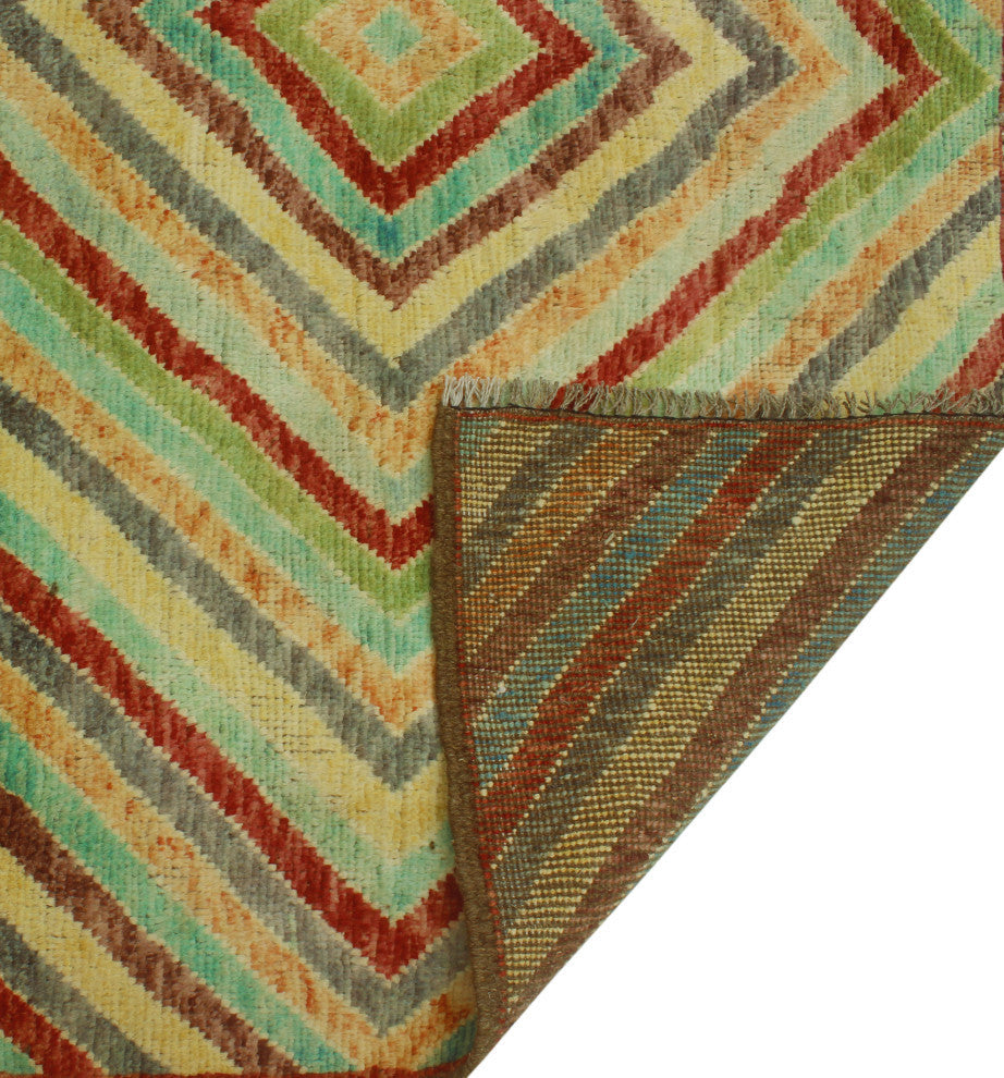 Balochi Bradlee Light Green/Red Rug, 4'10x6'5