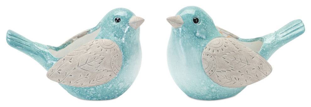 Terracotta Bird Planter, 2-Piece Set