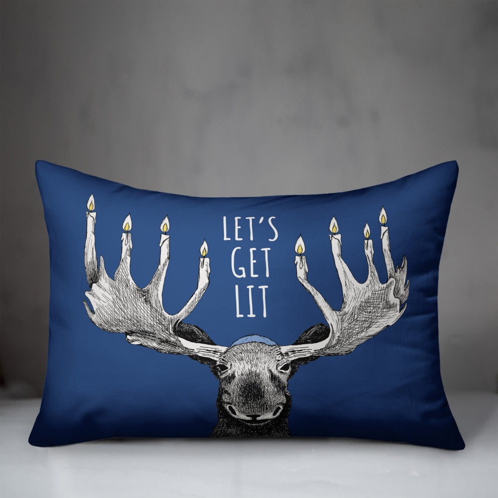 Let's Get Lit Moose 14"x20" Throw Pillow