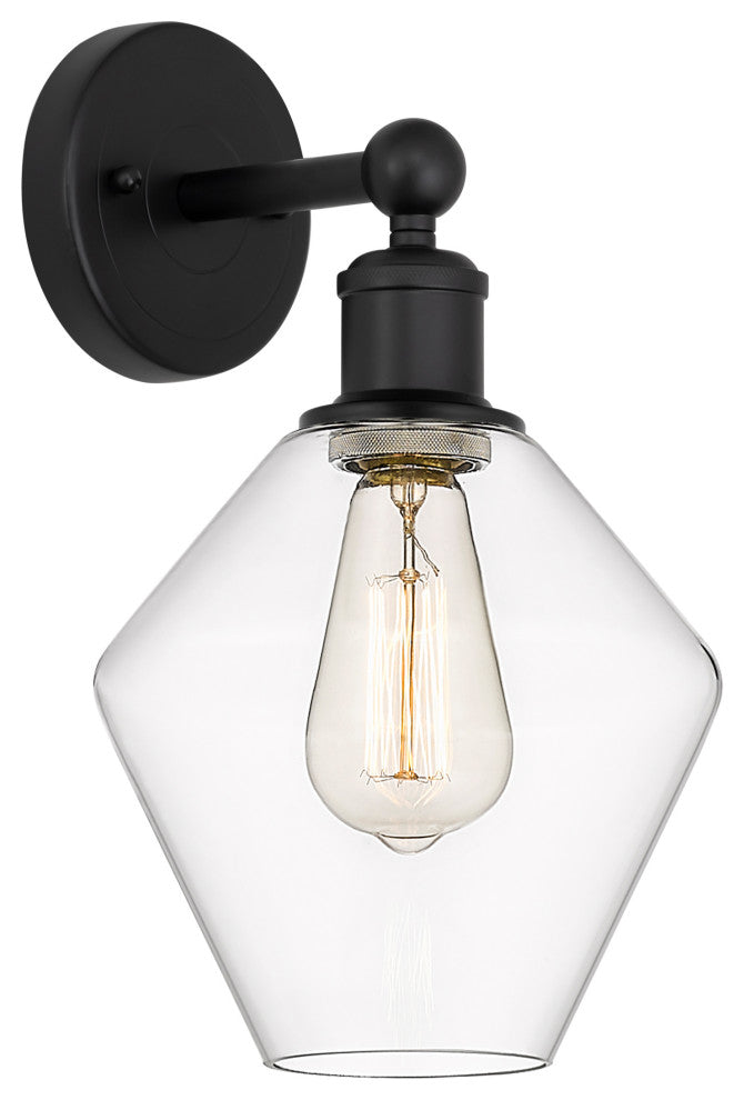 Edison Cindyrella 1-Light 8" Sconce, Matte Black, Clear Shade
