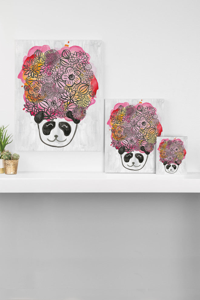 Deny Designs Dash And Ash Panda Flowers Art Canvas