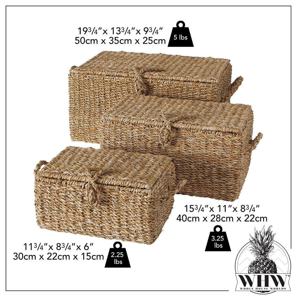 3 Piece Wicker Trunk Set