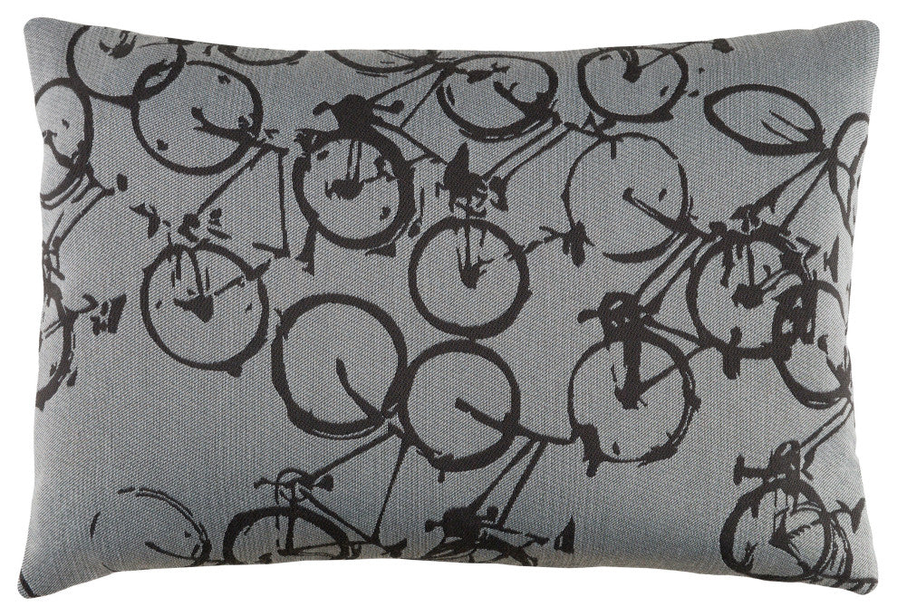 Surya Pedal Power PDP-005 18"x18" Pillow Kit, White/Charcoal