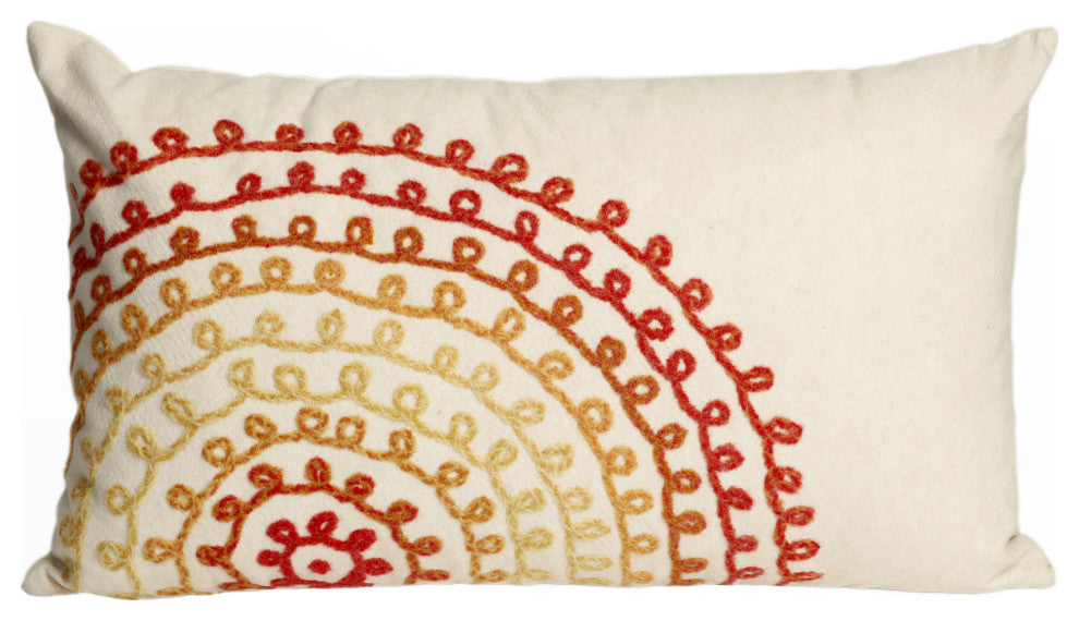 Visions III Ombre Threads Indoor/Outdoor Pillow, Warm, 12"x20"