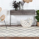 Kingston Ivory With Gray and Blue Diamond Rug, 5'x7'
