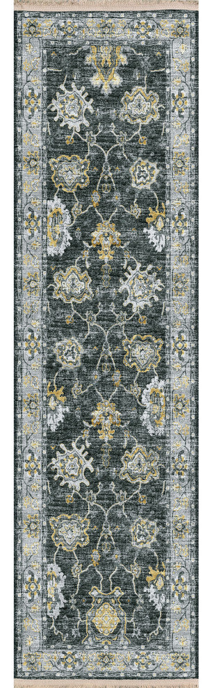 Indoor/Outdoor Marbella MB6 Midnight Machine Washable 2'3" x 7'6" Runner Rug