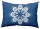 Ikat Mandala Indoor/Outdoor Lumbar Pillow, Mid Blue, 14x20"