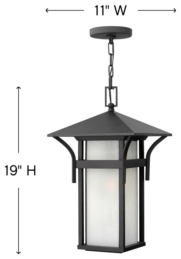 Hinkley Harbor Large Hanging Lantern, Satin Black