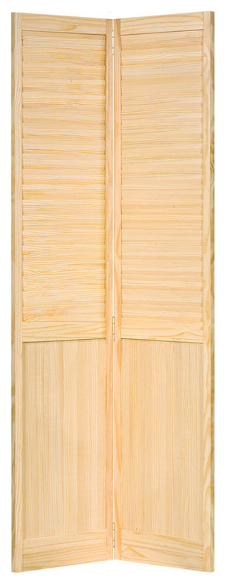 Plantation Bi-fold Closet Door, Louver-Panel, Clear, 1"x30"x80"