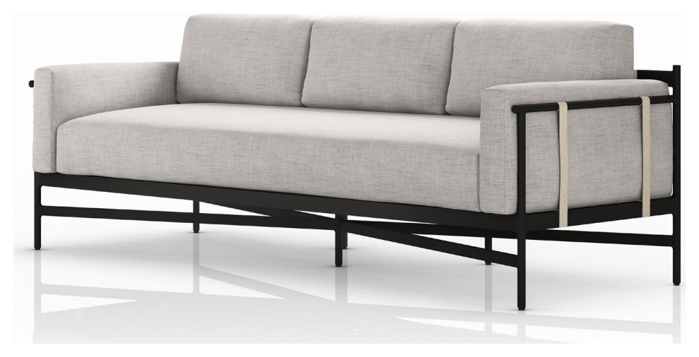 Hearst Outdoor Sofa-99"-Stone Grey