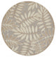 5' Round Gray And Ivory Round Floral Indoor Outdoor Area Rug