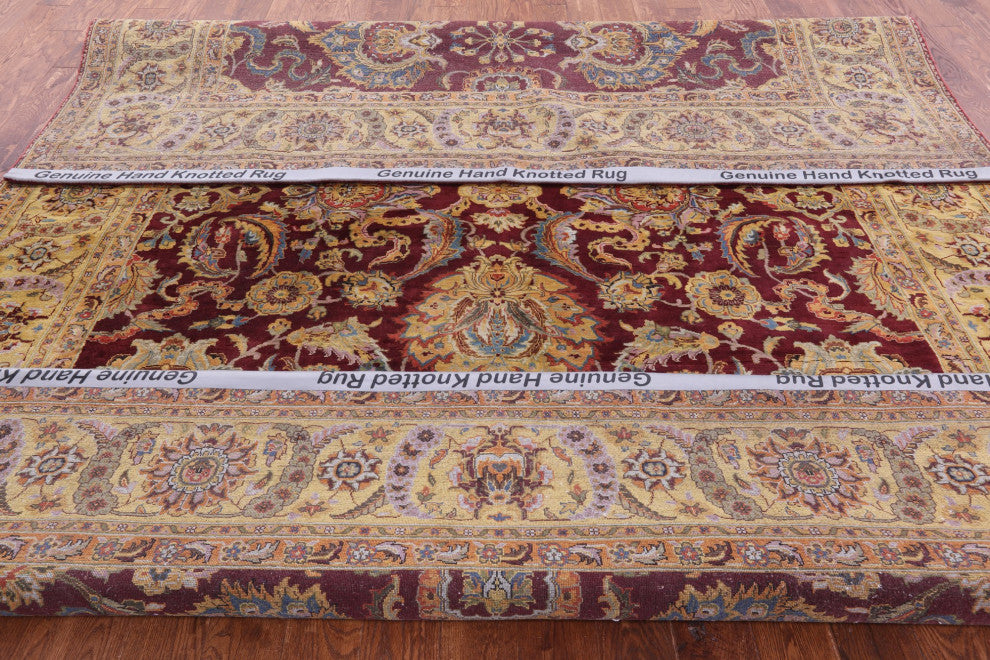 Hand-Knotted Persian Tabriz Wool Rug 9' 1" X 11' 11" Q9029