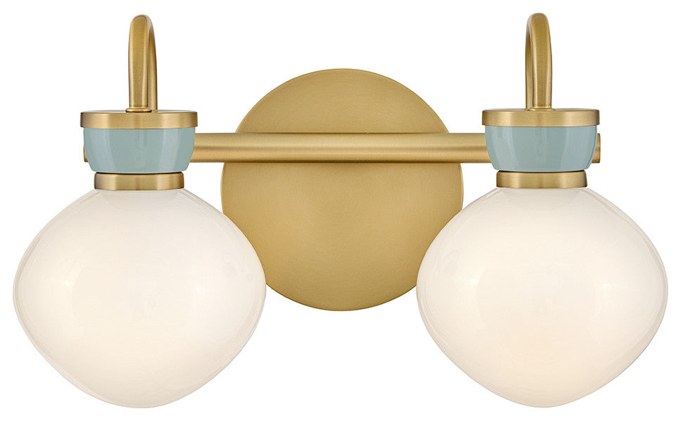Lark Lucy Small Two Light Vanity, Lacquered Brass