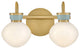 Lark Lucy Small Two Light Vanity, Lacquered Brass