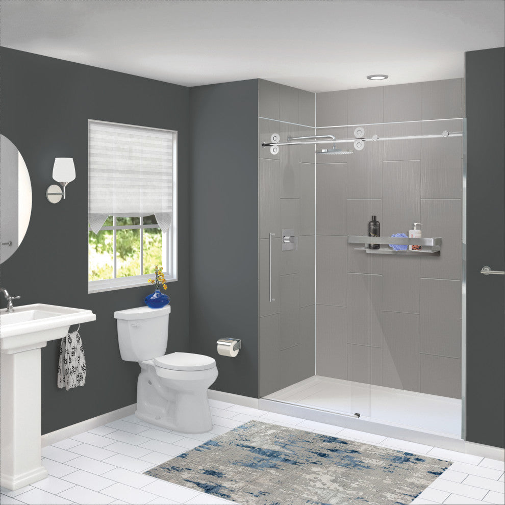 Transolid PWKX60368412-240 Prodigy 60"x36"x96" Shower Wall Kit, Grey Vertical