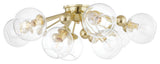 Abbott 9-Light Semi-Flush Aged Brass Finish Clear Glass