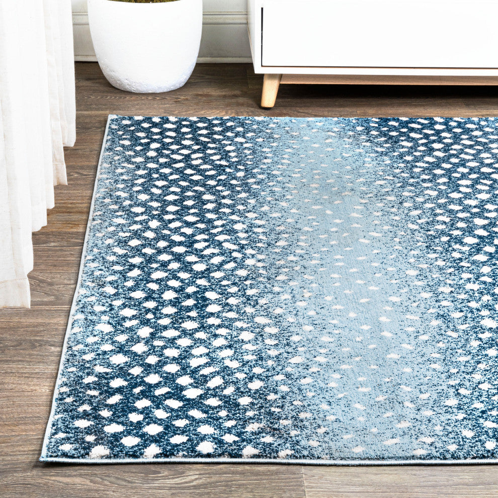Antelope Modern Animal Blue/Cream 4'x6' Area Rug