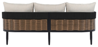 Safavieh Harrison Indoor-Outdoor 3 Seater Sofa, Black/Taupe