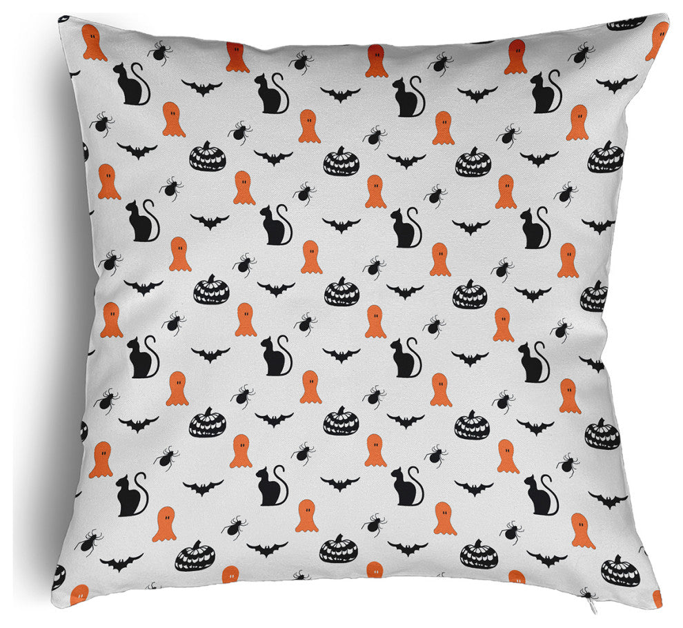 Halloween Critters Accent Pillow Removable Insert, Traditional Orange, 16"x16"