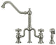 Twisthaus Plus Bridge Faucet With Long Traditional Swivel Spout, Cross Handles a