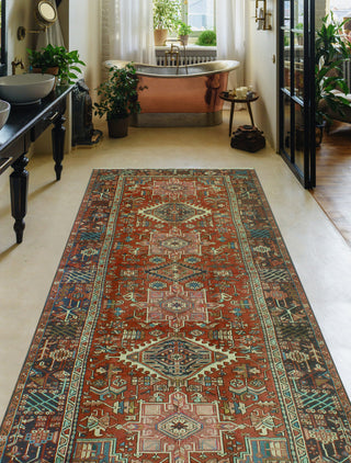 Fine Vintage Heriz Bickford Rust/Charcoal Runner, 5'0 x 12'1