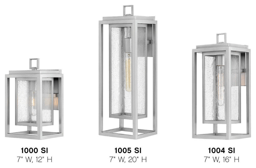 Hinkley 16" Republic Medium Outdoor Wall Mount Lantern, Satin Nickel