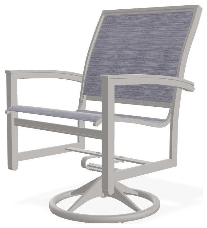Bazza Sling Outdoor Swivel Rocker, Brooks/Warm Gray