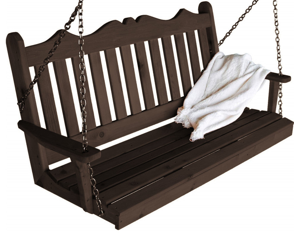 Cedar Royal English Porch Swing, Walnut Stain, 4 Foot